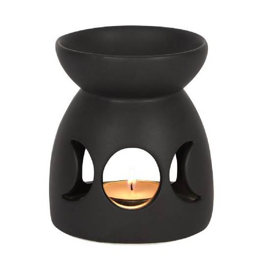 Black Triple Moon Oil Burner